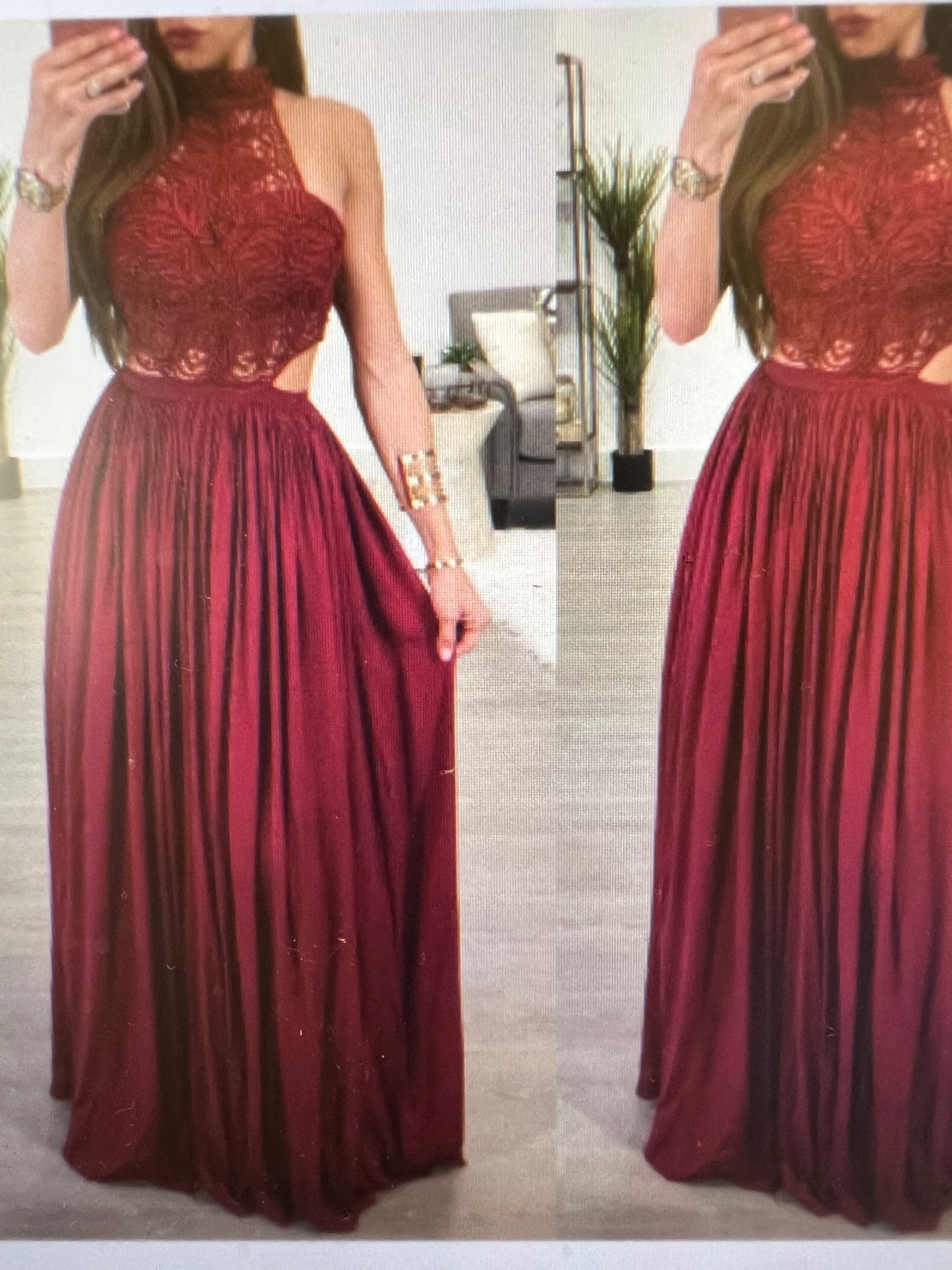 DRESS LONG DRESS (RED WINE), (WHITE) SPRING, SUMMER, VACATIONS, ELEGANT MAXI LONG DRESS, SLEEVELESS! BEAUTIFUL TOP LACE FEEL CONFORTABLE TO WARE IT ANYWHERE, ANY SEASONS, VACATIONS ETC. WHITE AND RED WINE .