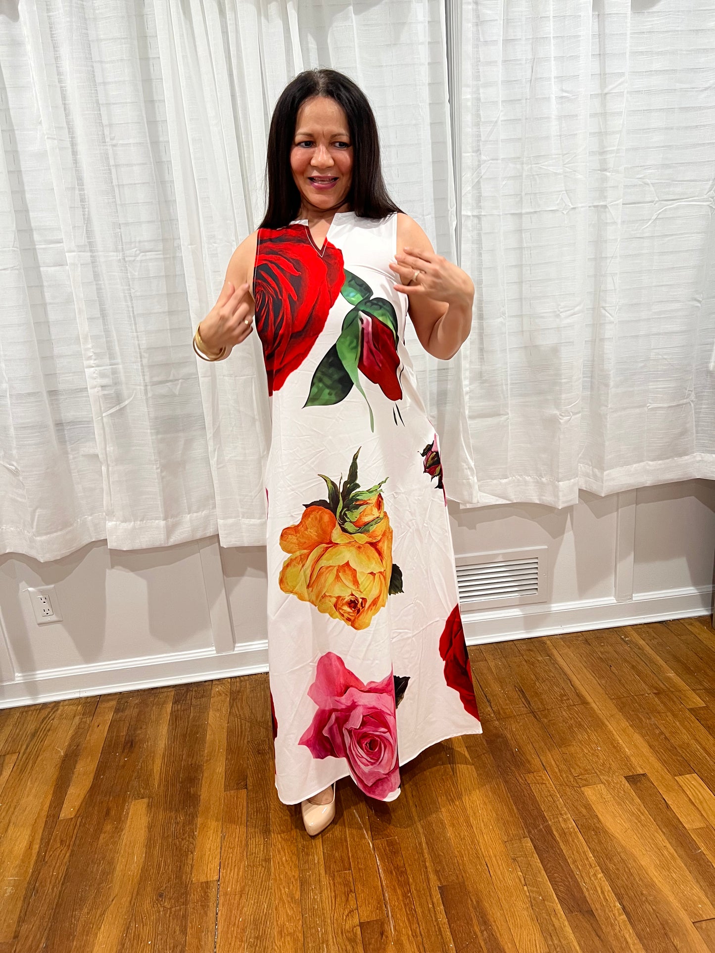 DRESS ELEGANT AND CASUAL, LONG DRESS NON-SLEEVE