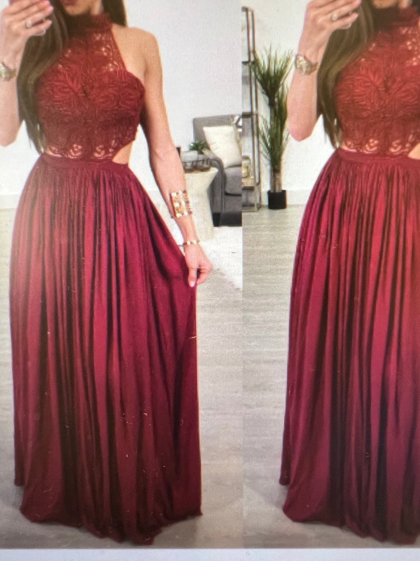 DRESS LONG DRESS (RED WINE), (WHITE) SPRING, SUMMER, VACATIONS, ELEGANT MAXI LONG DRESS, SLEEVELESS! BEAUTIFUL TOP LACE FEEL CONFORTABLE TO WARE IT ANYWHERE, ANY SEASONS, VACATIONS ETC. WHITE AND RED WINE .