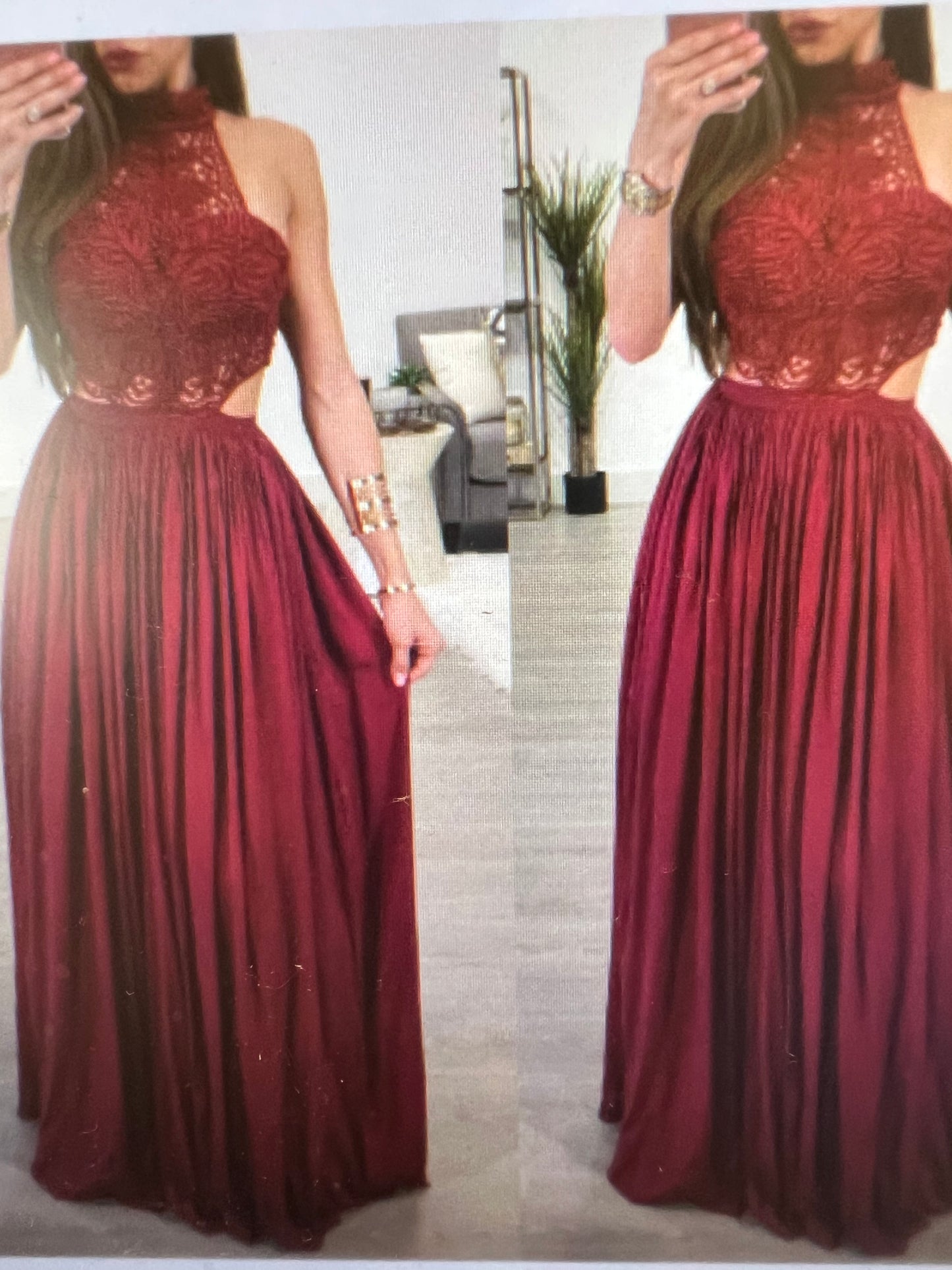 DRESS LONG DRESS (RED WINE), (WHITE) SPRING, SUMMER, VACATIONS, ELEGANT MAXI LONG DRESS, SLEEVELESS! BEAUTIFUL TOP LACE FEEL CONFORTABLE TO WARE IT ANYWHERE, ANY SEASONS, VACATIONS ETC. WHITE AND RED WINE .