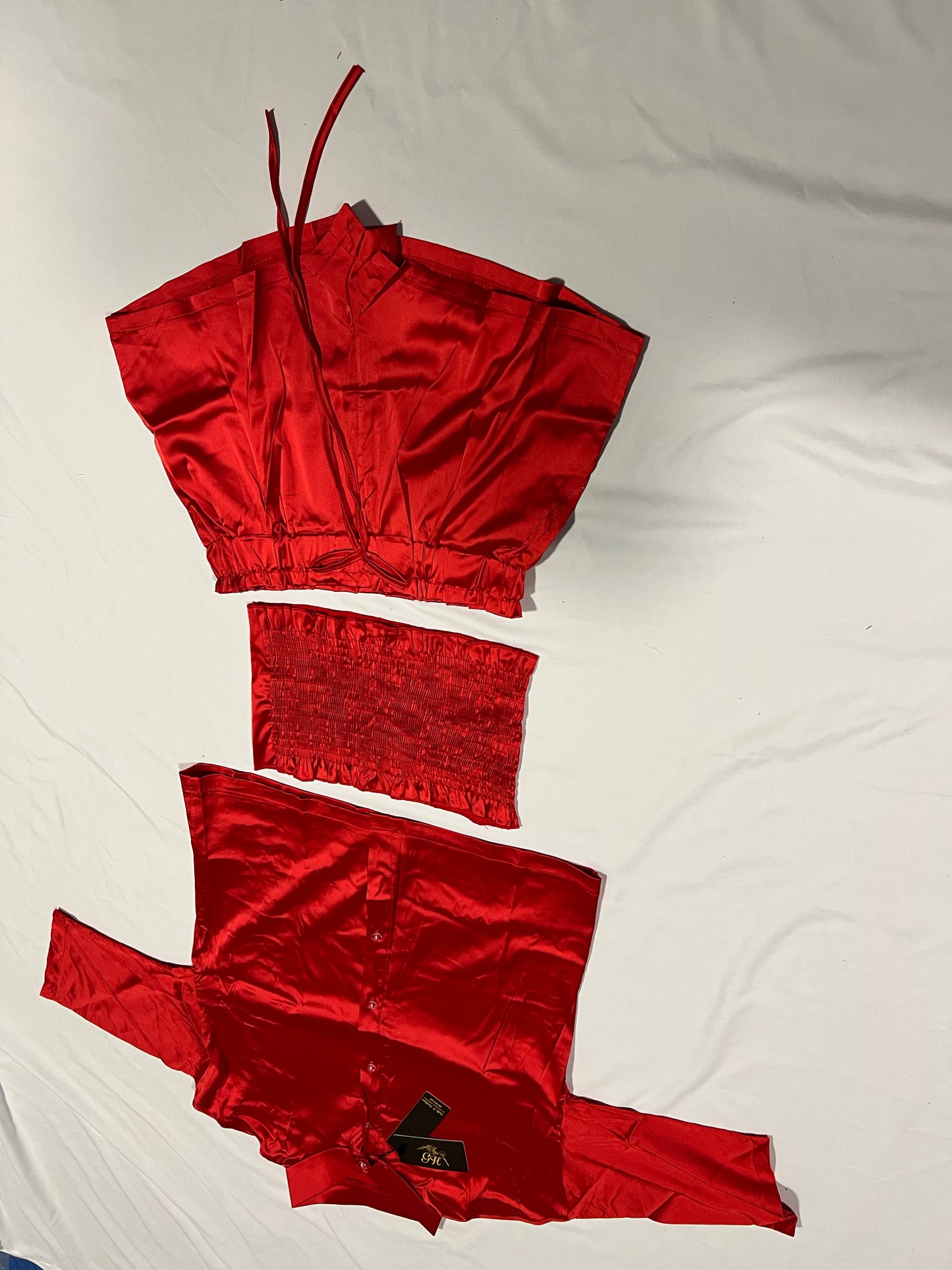 SHORT SATIN SETS 3 PIECES