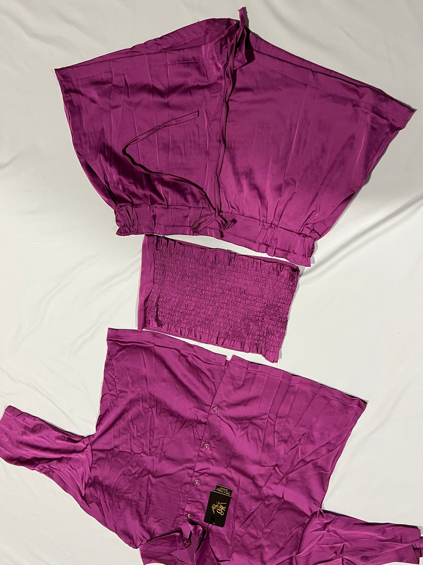 SHORT SATIN SETS 3 PIECES