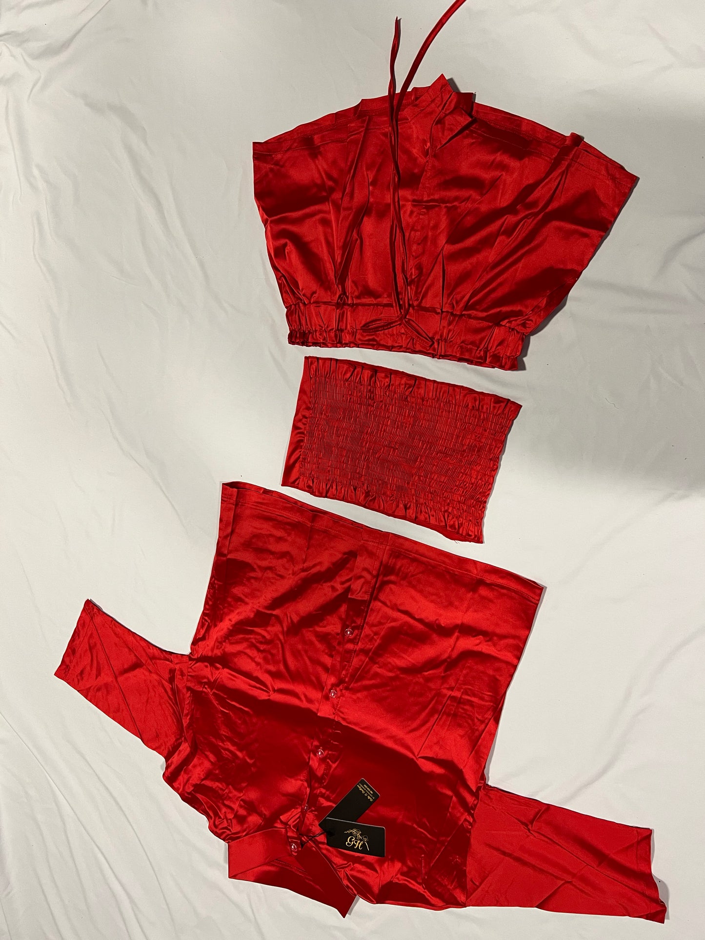SHORT SATIN SETS 3 PIECES