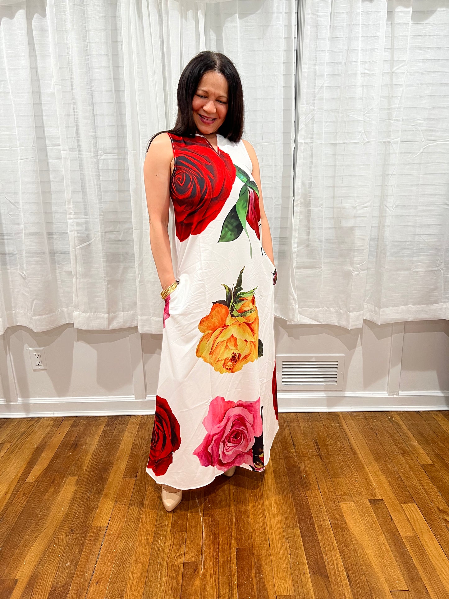 DRESS ELEGANT AND CASUAL, LONG DRESS NON-SLEEVE