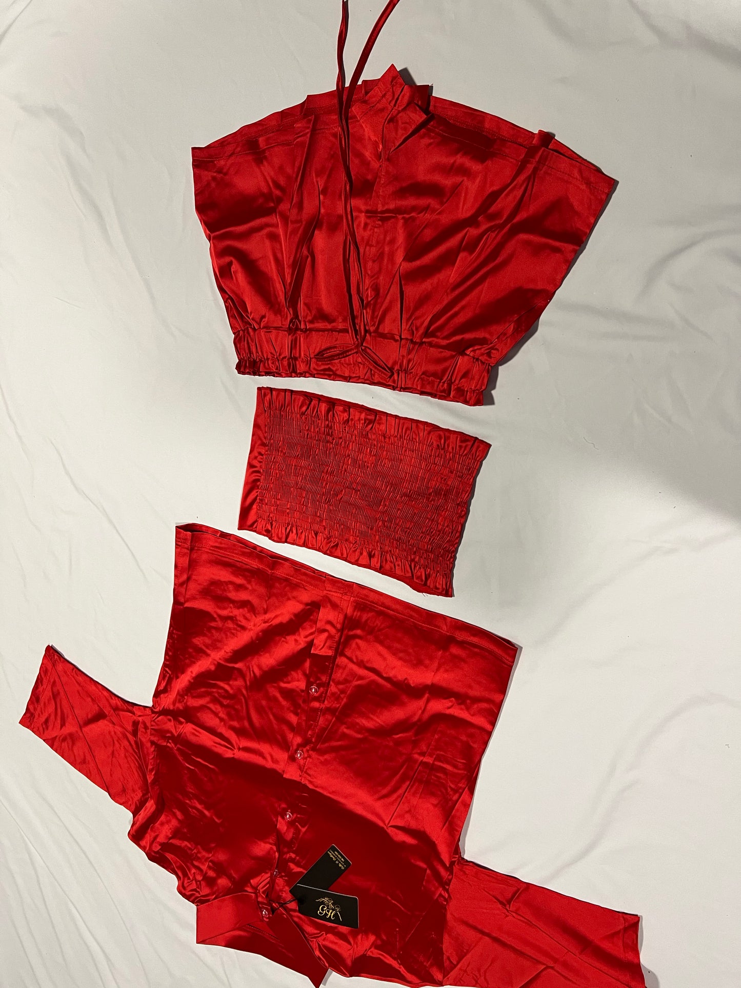 SHORT SATIN SETS 3 PIECES
