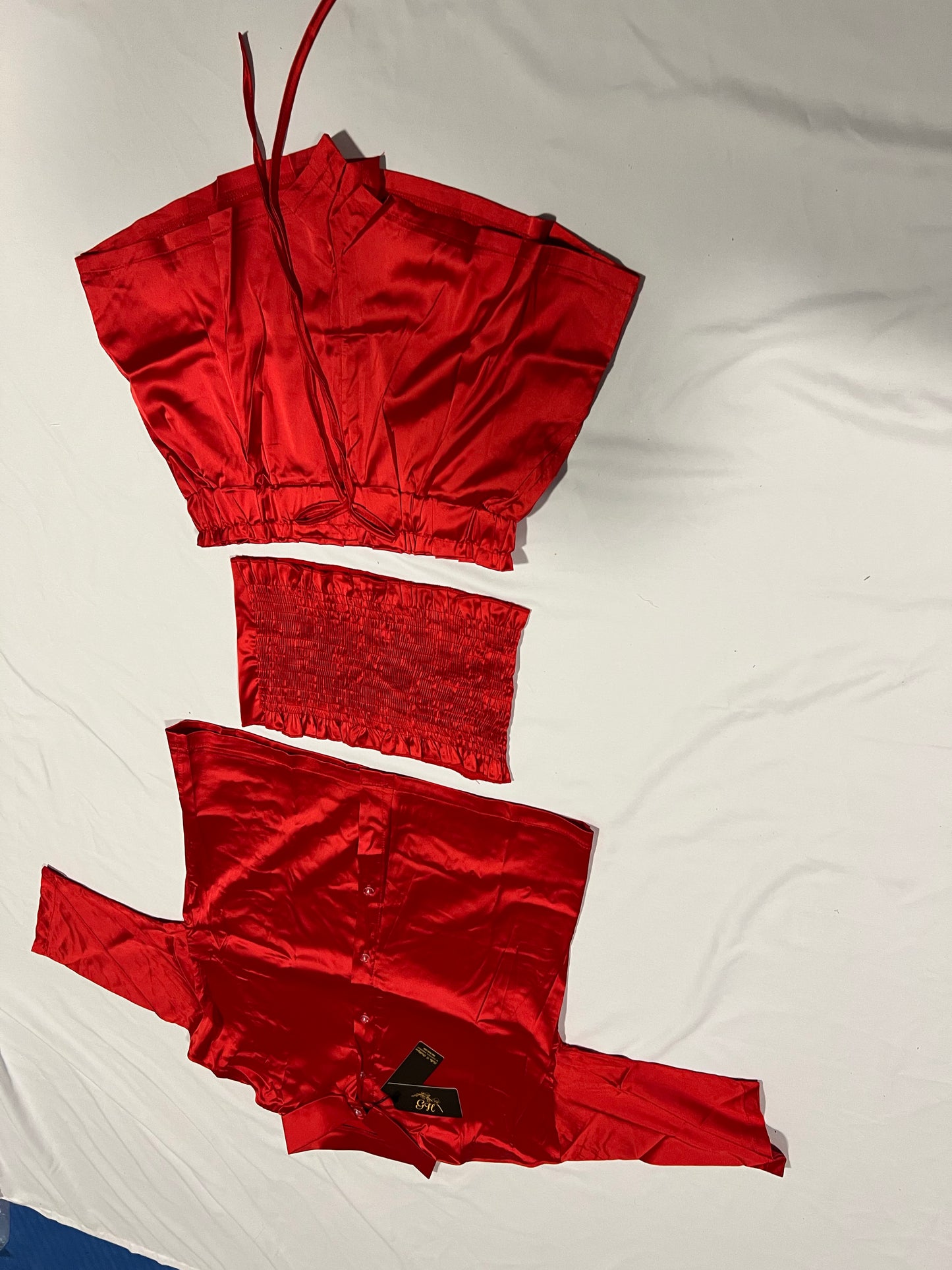 SHORT SATIN SETS 3 PIECES