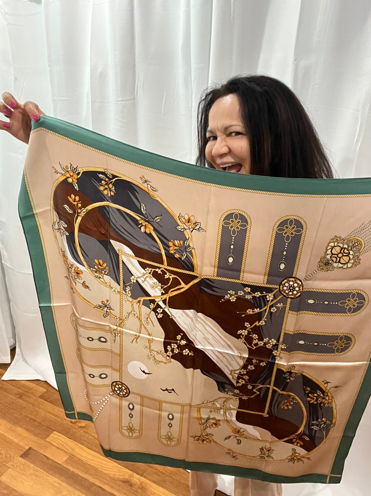 TURQUOISE SILK SCARF #2