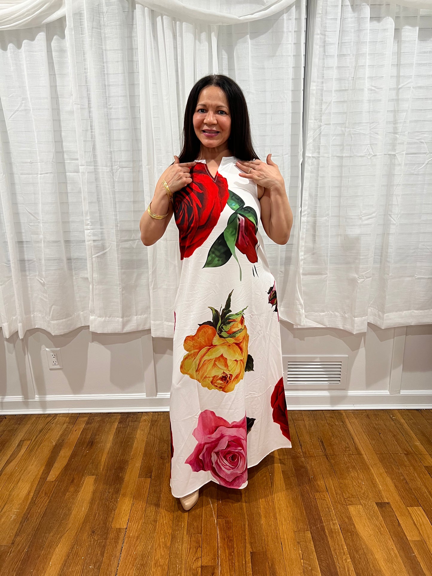 DRESS ELEGANT AND CASUAL, LONG DRESS NON-SLEEVE