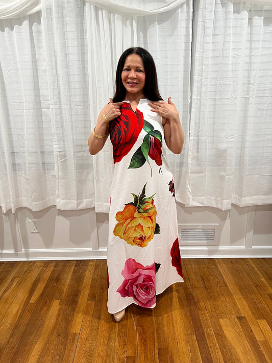 DRESS ELEGANT AND CASUAL, LONG DRESS NON-SLEEVE