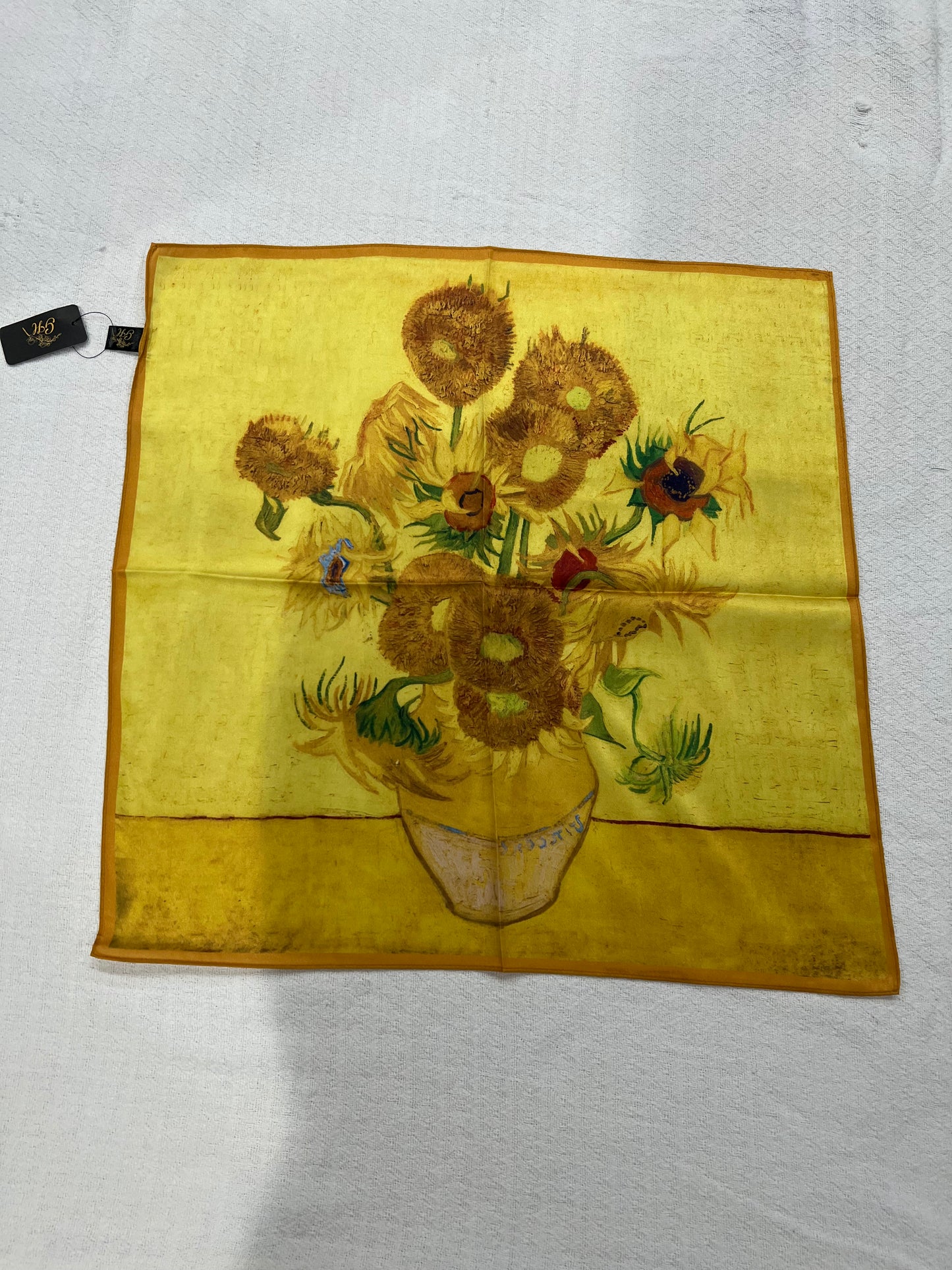 VANGOGH SILK PRINT SCARFVES. HAND PAINTED.