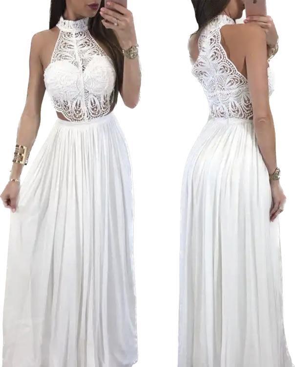 DRESS LONG  DRESS (RED WINE), (WHITE) SPRING, SUMMER, VACATIONS, ELEGANT MAXI LONG DRESS, SLEEVELESS! BEAUTIFUL TOP LACE  FEEL CONFORTABLE TO WARE IT ANYWHERE, ANY SEASONS, VACATIONS ETC. WHITE AND RED WINE .