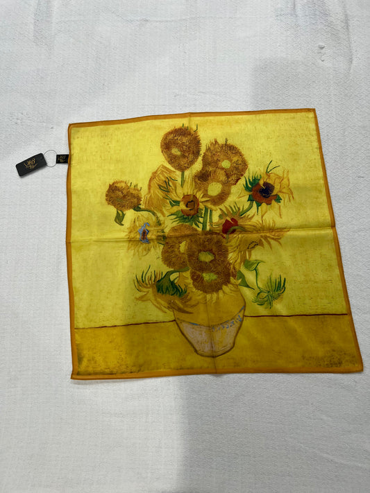 VANGOGH SILK PRINT SCARFVES. HAND PAINTED.