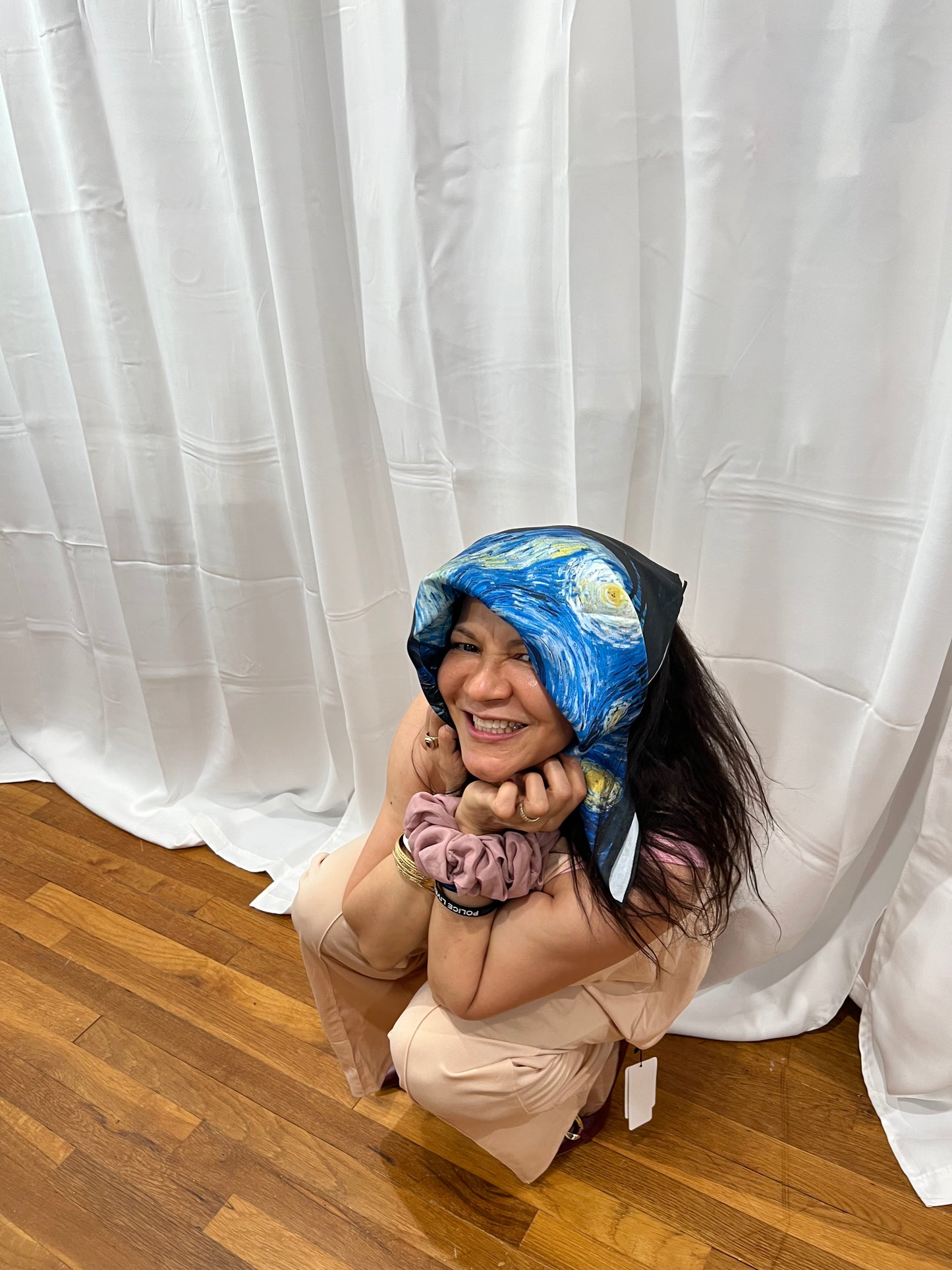 VANGOGH SILK PRINT SCARFVES. HAND PAINTED.