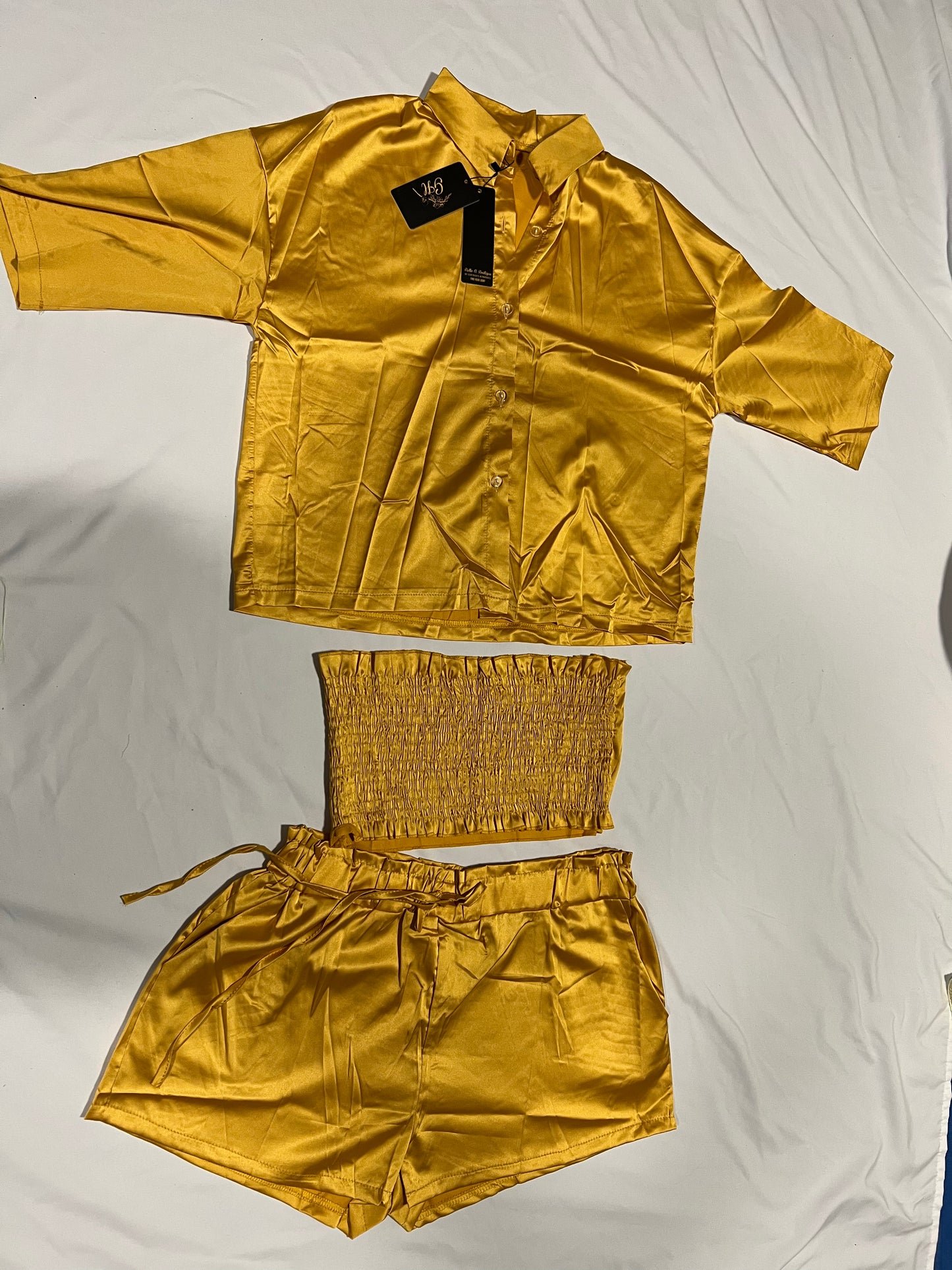 SHORT SATIN SETS 3 PIECES