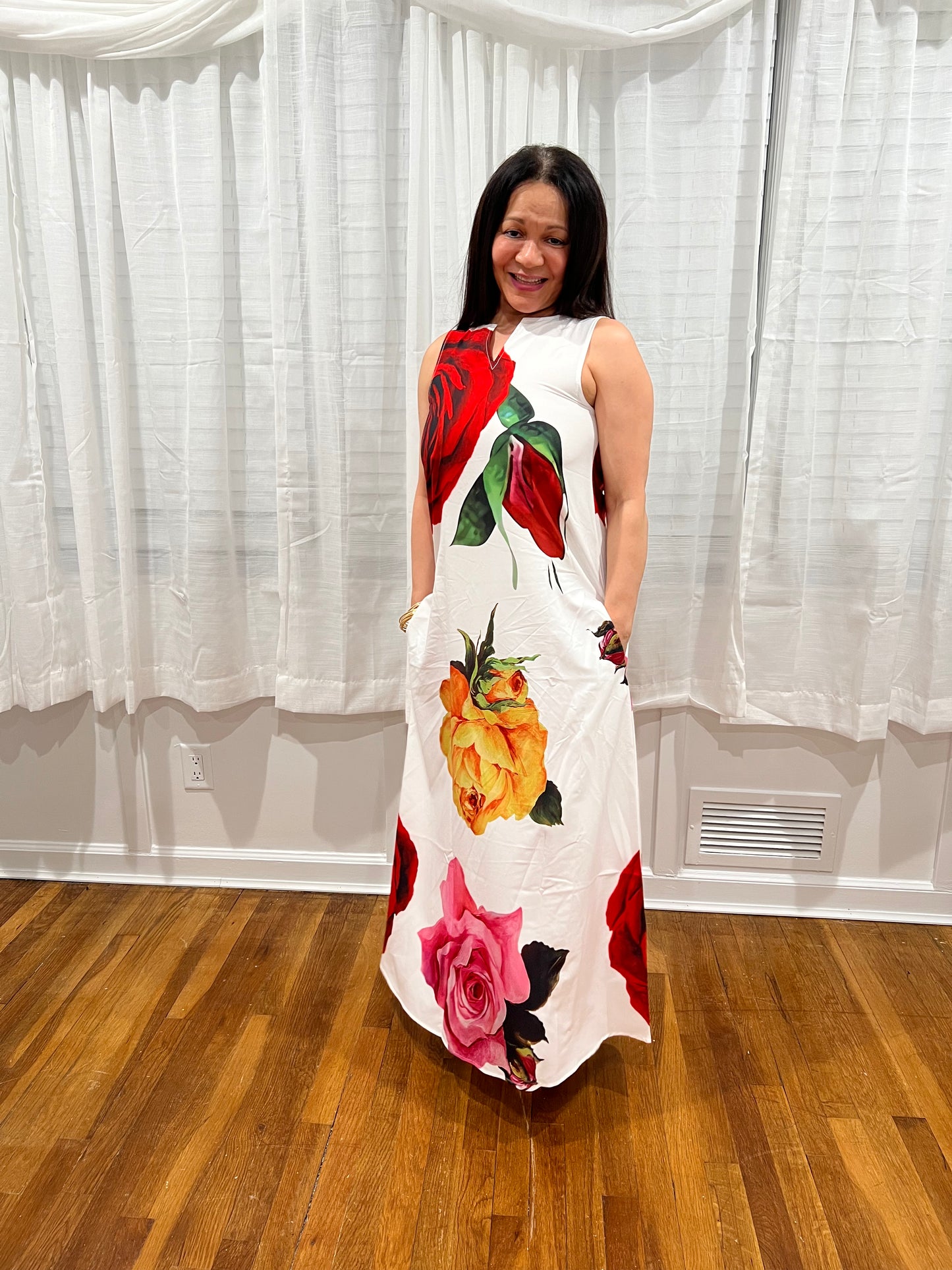 DRESS ELEGANT AND CASUAL, LONG DRESS NON-SLEEVE