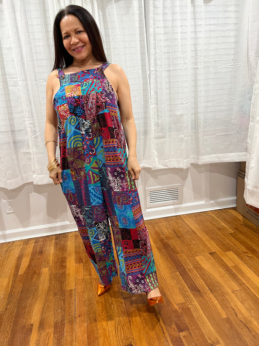 JUMPSUIT CASUAL BEAUTIFUL PRINT JUMPSUIT FOR SPRING, SUMMER AND ANY SEASON LIGHT, GREAT FOR TRAVELING, AND ANY OCCASON, THIS JUMP HAS A VERY UNIT LOOK, JUST FOR YOU.