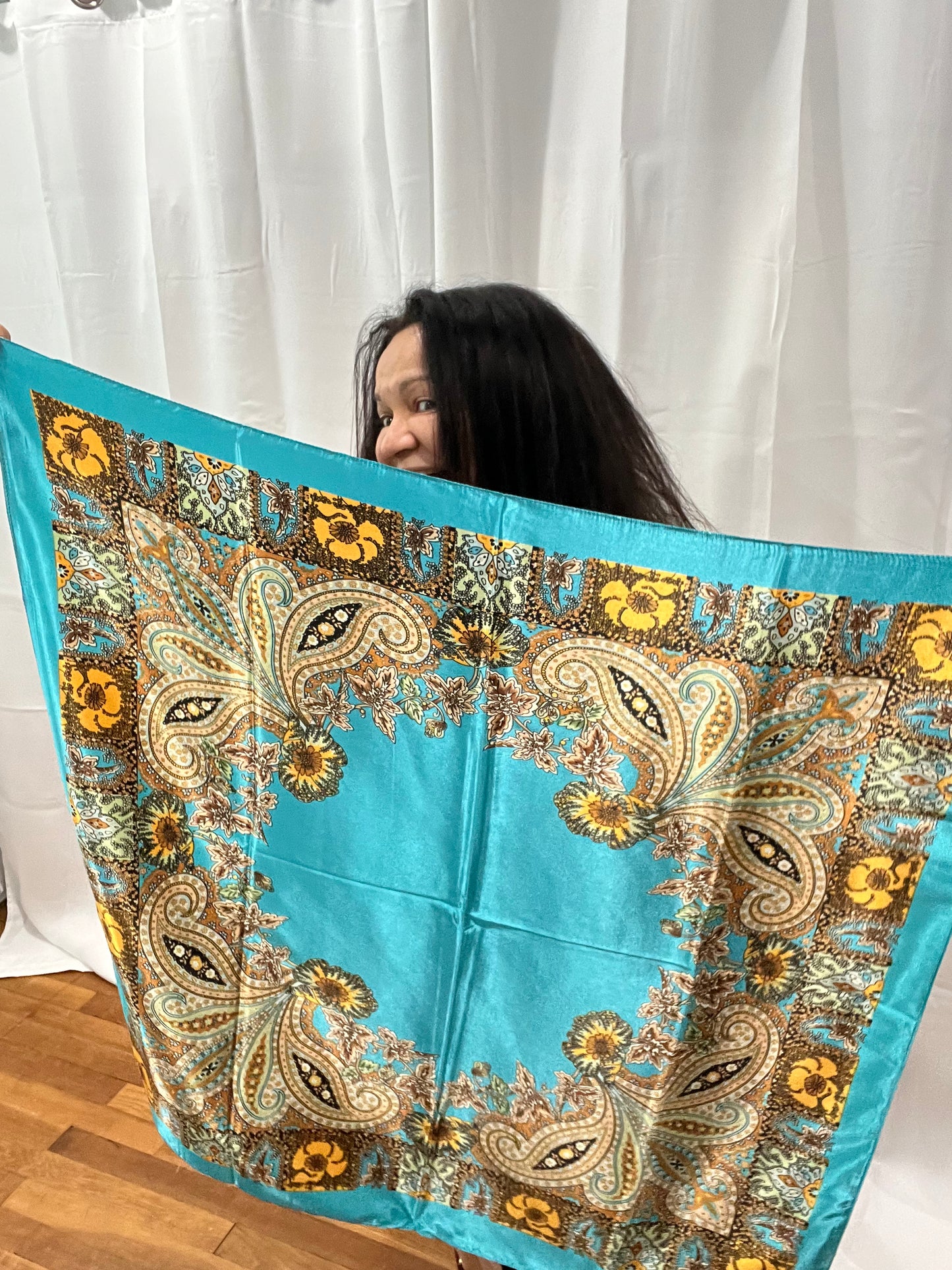 TURQUOISE SILK SCARF #2