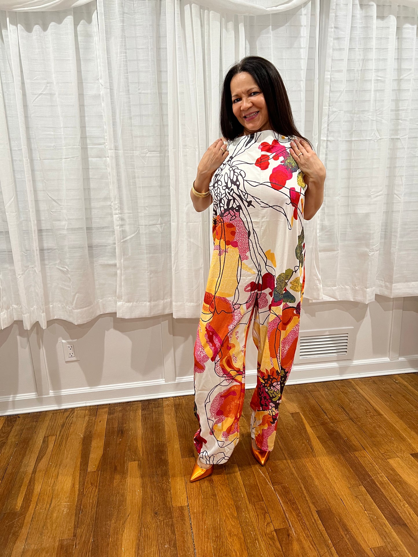 OVERALL CASUAL ELEGANT PRING OVERALL ORIENTAL PRINT, CONFORTABLE, FOR ANY CASUAL OCCASION, TRAVEL LIGHT