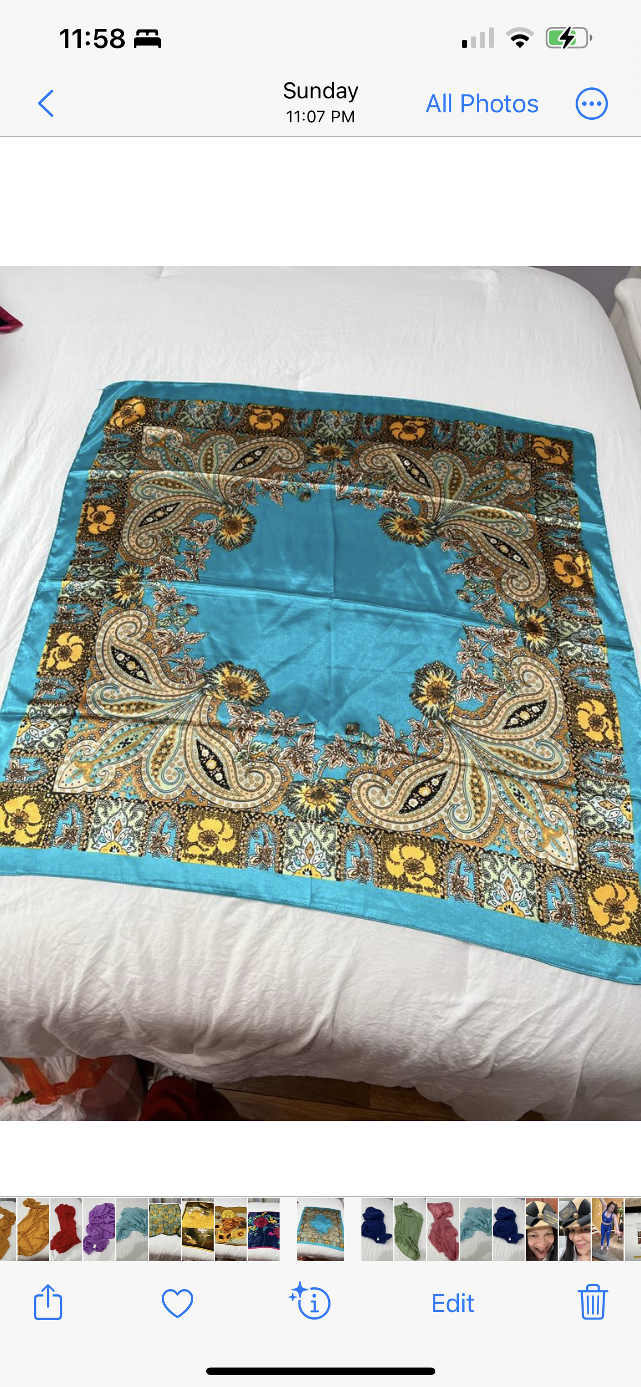 TURQUOISE SILK SCARF #2