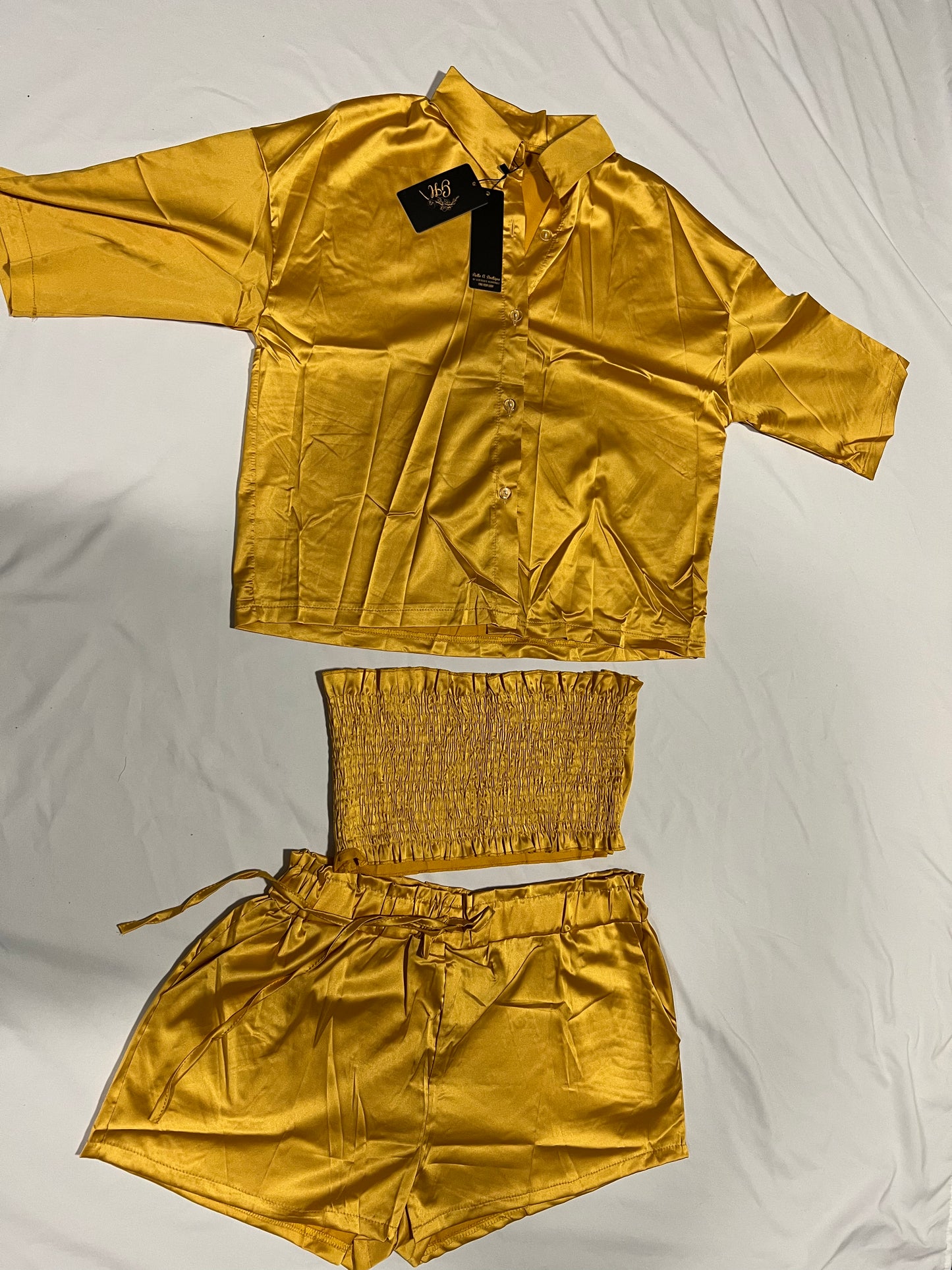 SHORT SATIN SETS 3 PIECES