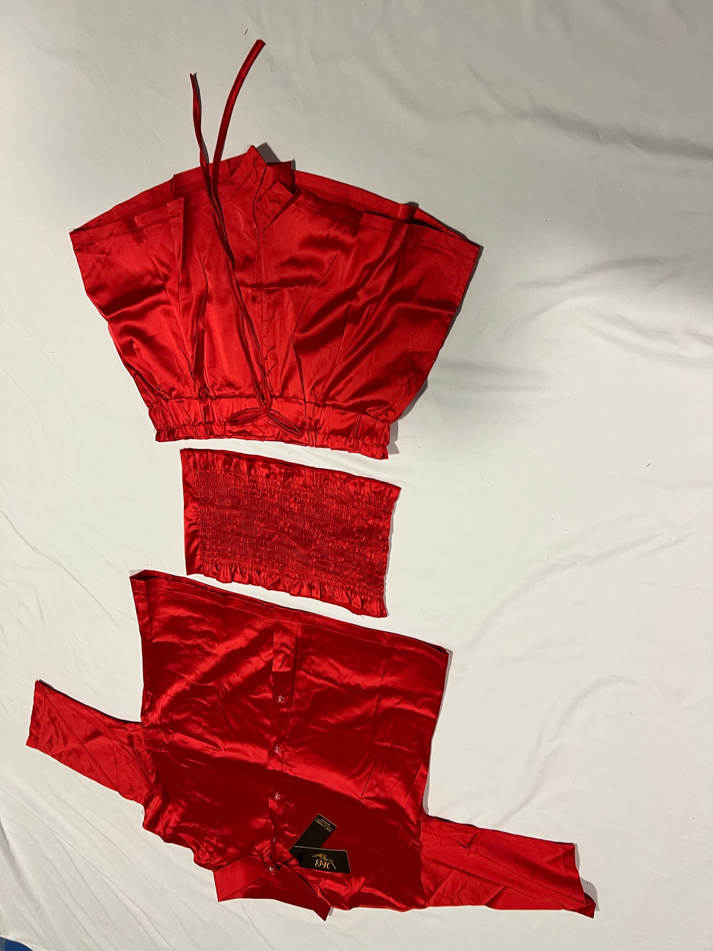 SHORT SATIN SETS 3 PIECES