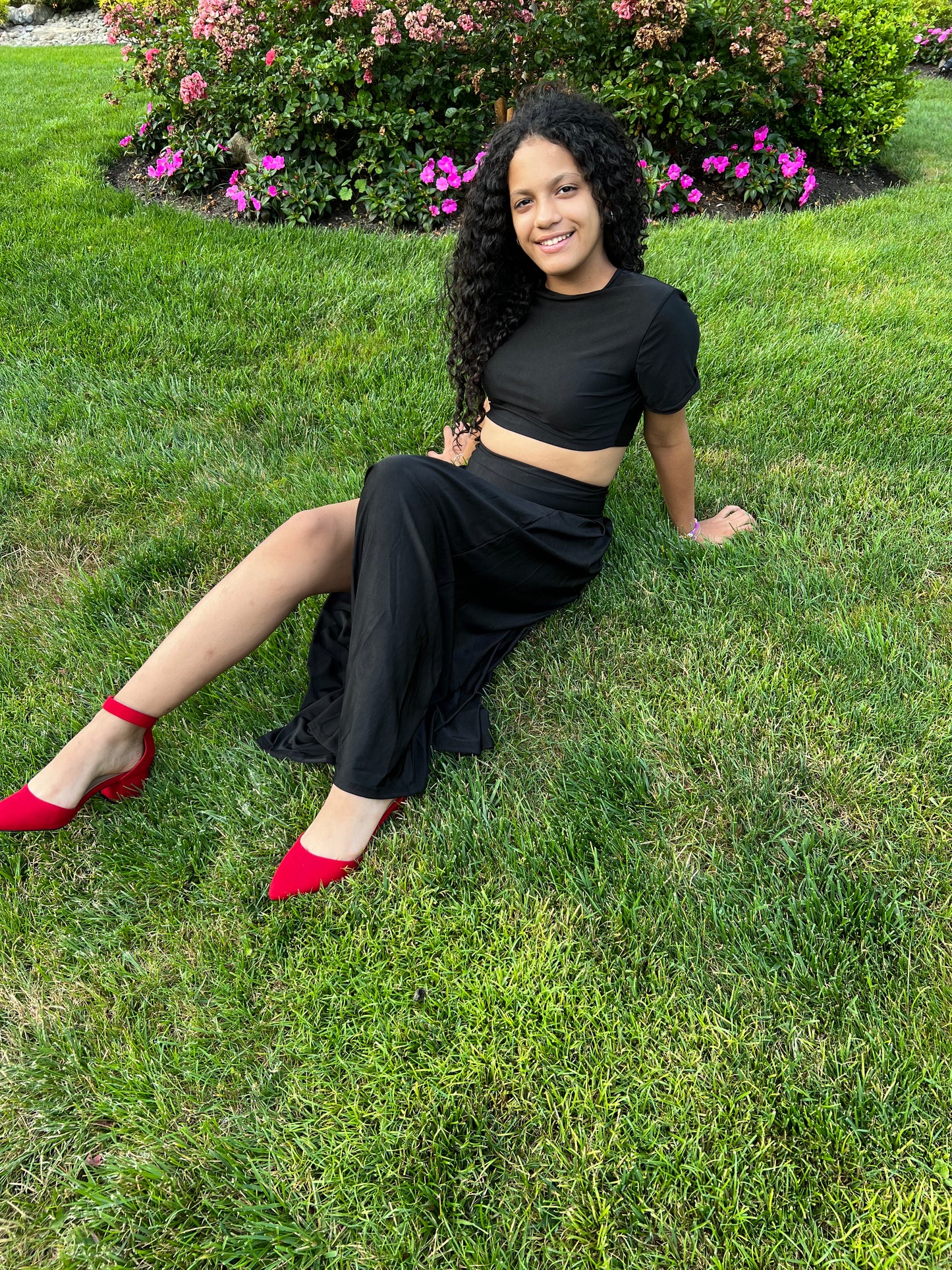 TWO PIECE OUTFIT SETS  SKIRT AND TOP SPLIT SKIRT SETS,  SHORT SLEEVE TOP