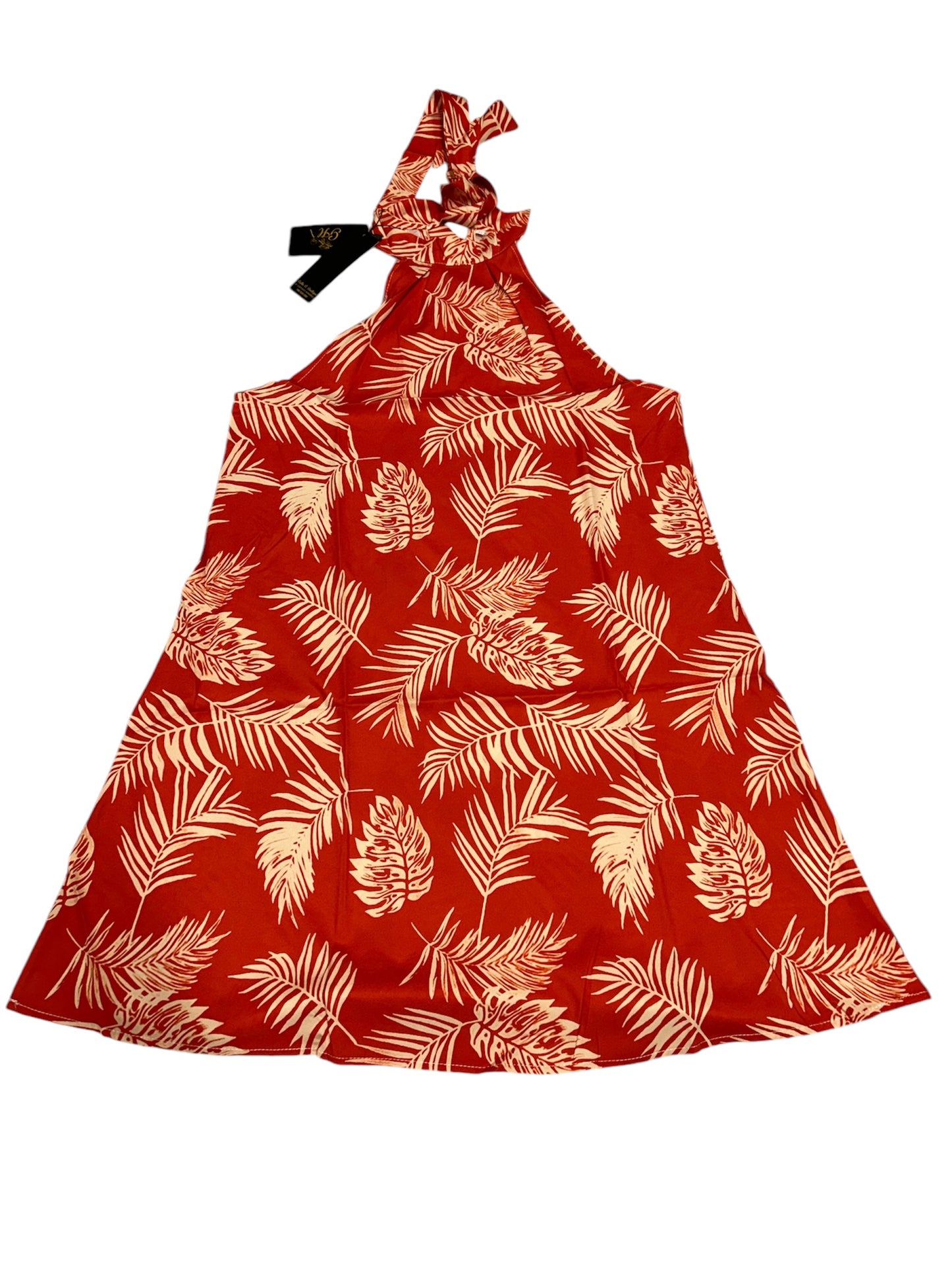 Tropical Bliss Short Dress adorned with Palm Leaves Design