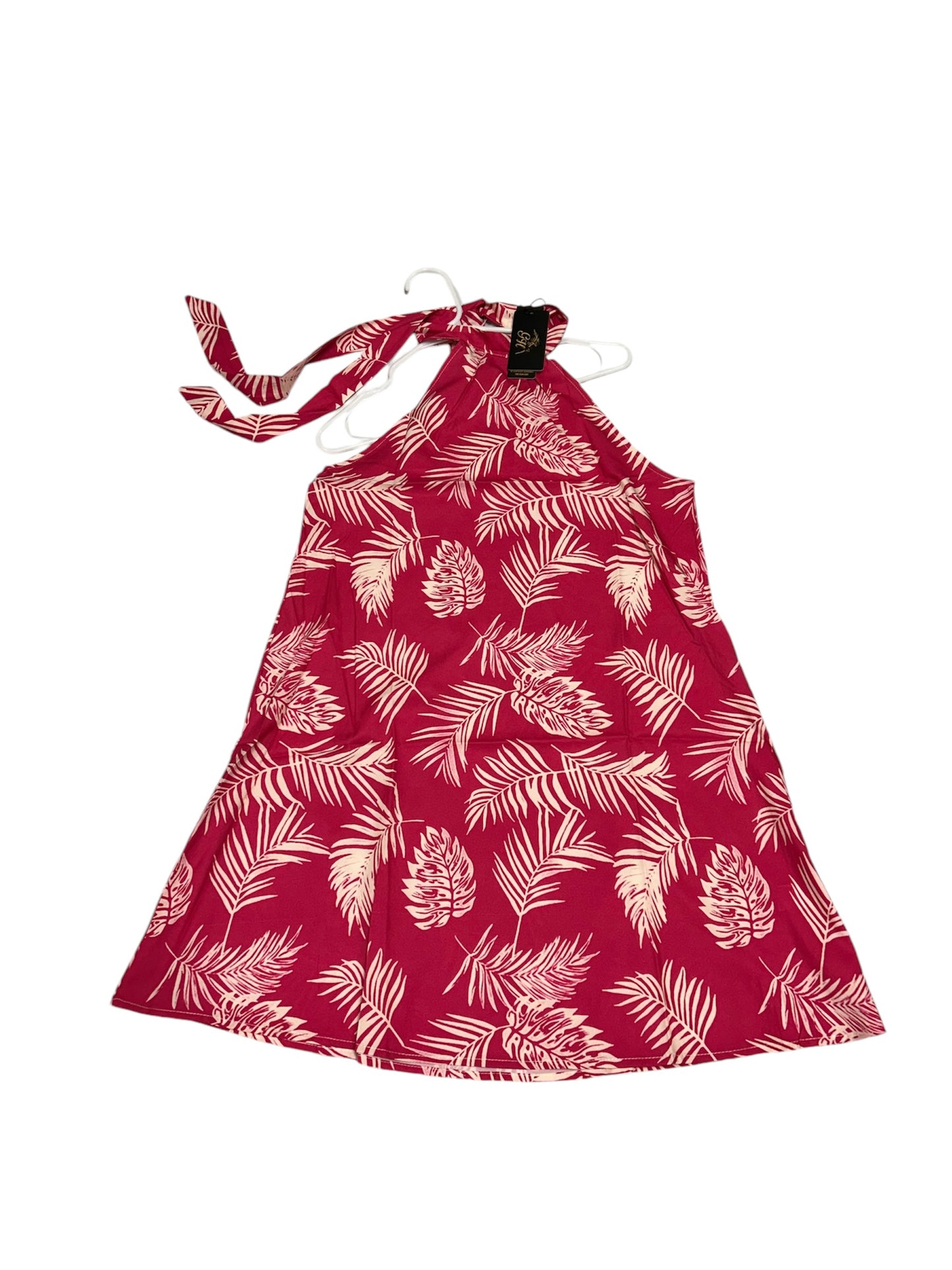 Tropical Bliss Short Dress adorned with Palm Leaves Design