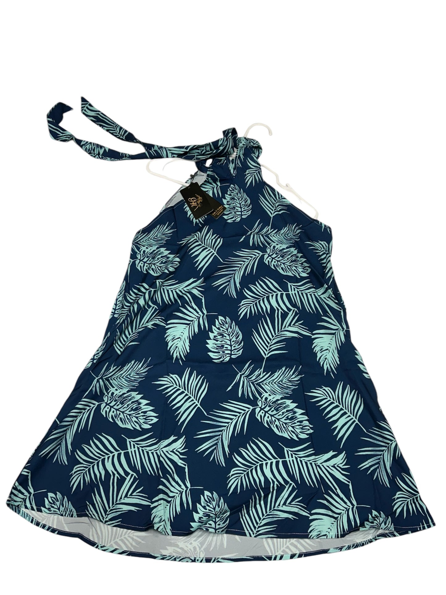 Tropical Bliss Short Dress adorned with Palm Leaves Design